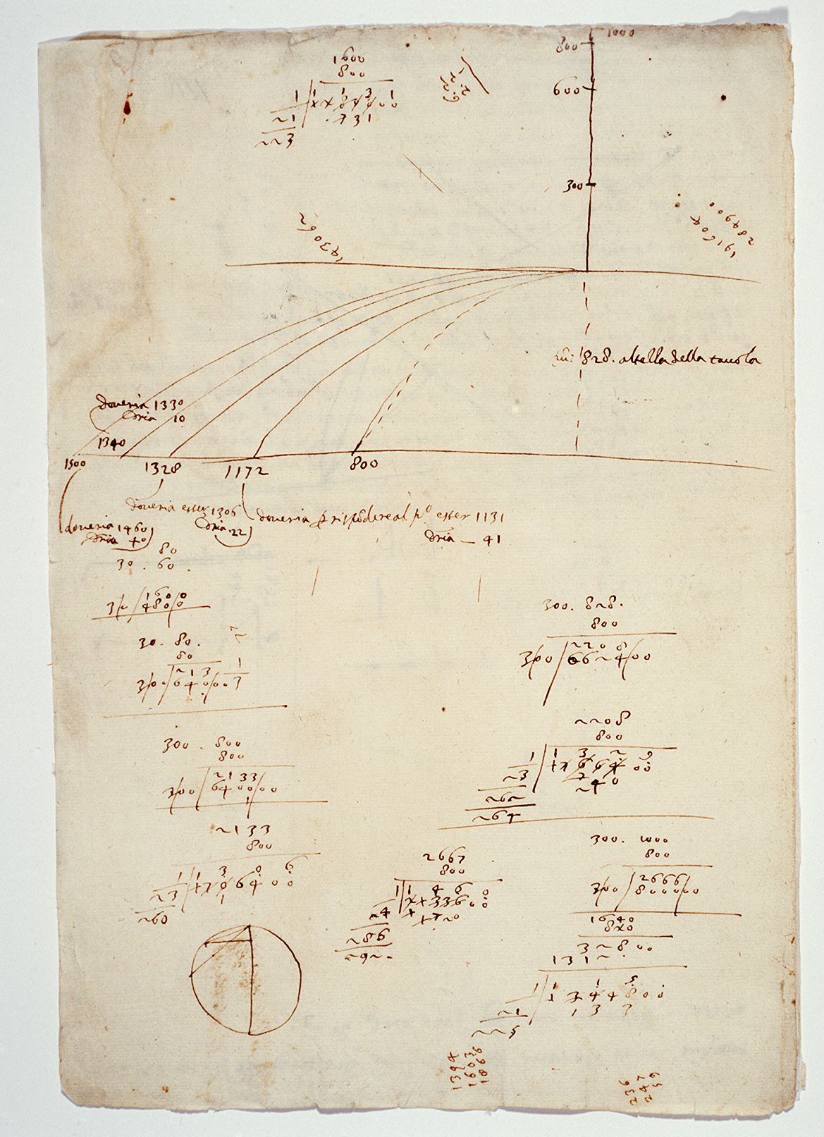 Folio 116v from Galileo's notebook